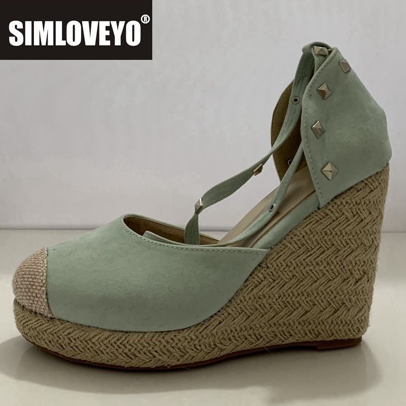 Wedge Espadrille Women - SIMLOVEYO espadrilles Kadın kama sandalet yüksek