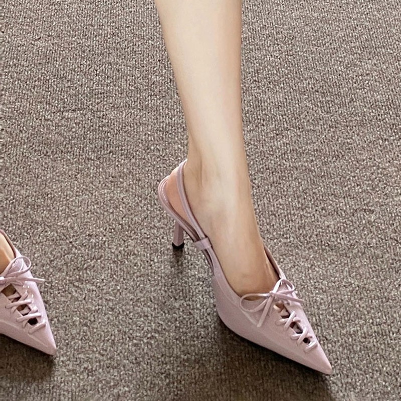 Sandal Strappy Heeled - Avrupa Tarzı Sivri Burunlu, İnce Topuklu,