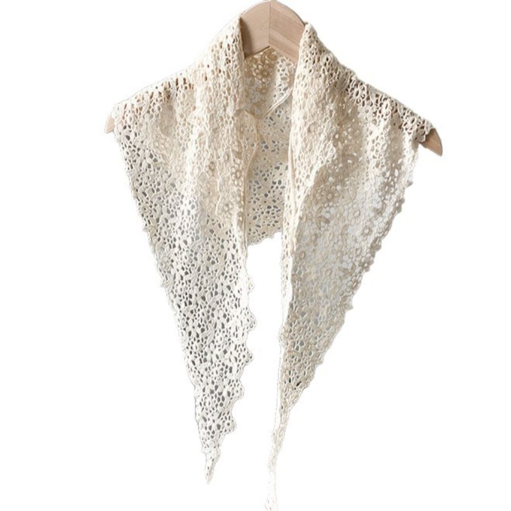 Headband Summer Knit - Tatlı Şeffaf File Çiçekli Dantel Eşarp