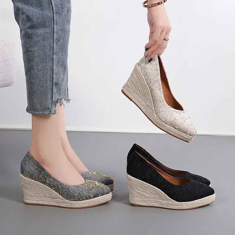 8cm Boyut 34-42 Nefes Alabilen - Wedge Espadrille Women incelemesi ve fiyatı