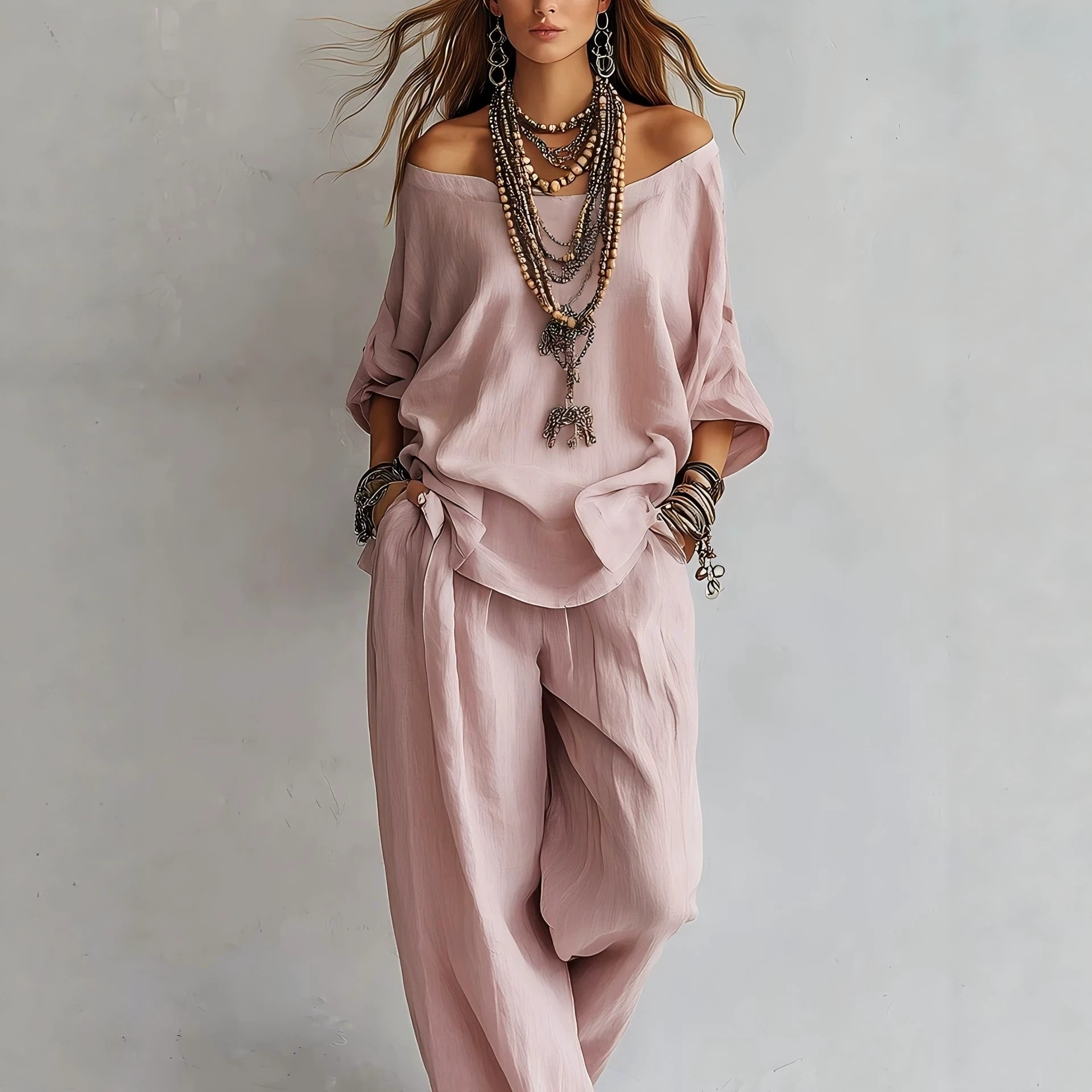 Günlük Bol Keten Üç Çeyrek Kol - Linen Pant Wide incelemesi ve fiyatı