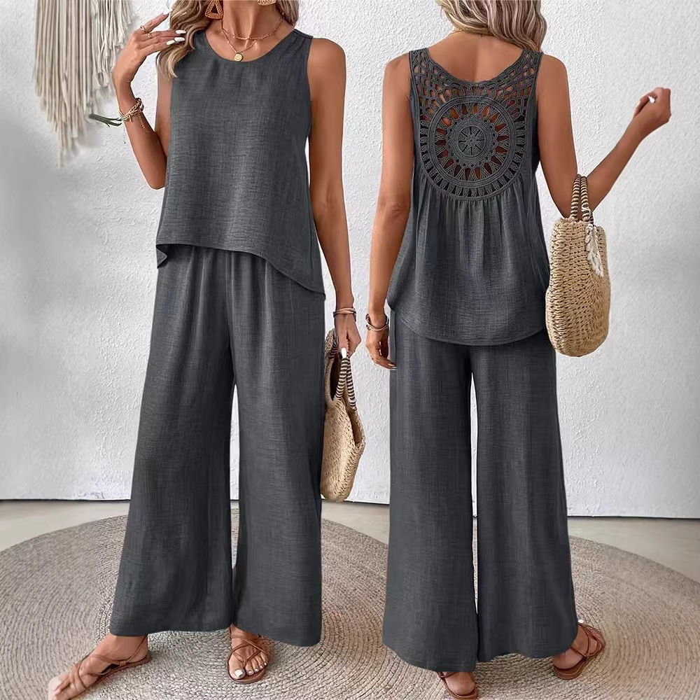 İki Parçalı Kadın Düz Renk Pan - Linen Pant Wide incelemesi ve fiyatı