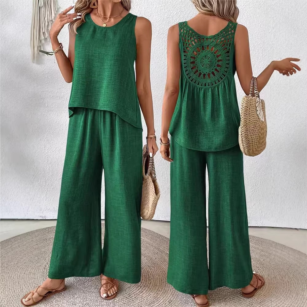 İki Parçalı Kadın Düz Renk Pan - Linen Pant Wide incelemesi ve fiyatı