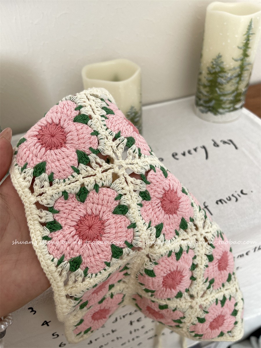 Vintage Dokuma Örgü Çiçek Üçge - Headband Summer Knit incelemesi ve fiyatı