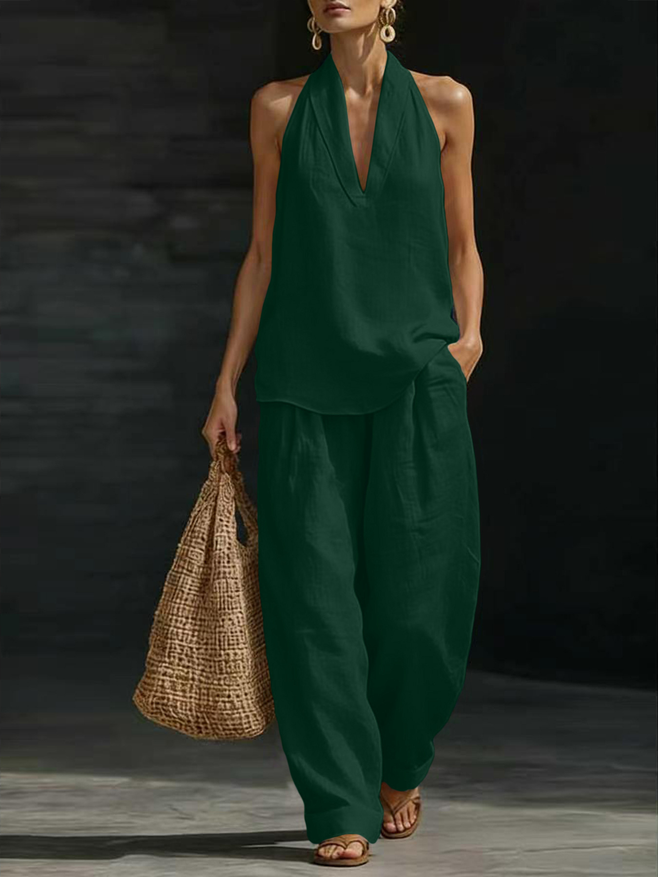 Kadınlar İçin Keten 2 Parça Ta - Linen Pant Wide incelemesi ve fiyatı