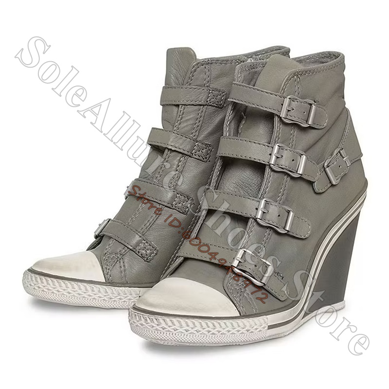 Gri Çoklu Tokalı Yüksek Tabanl - Wedge Espadrille Women incelemesi ve fiyatı